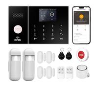 XUK Système d’Alarme sans Fil, Alarme Sécurité avec Capteurs, 21 PCS | 4G/WiFi Alarme Sécurité Intelligente,Compatible Alexa/Google Home,21 Alarme avec Sirène, Garder la famille en sécurité