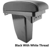 XUKEY Accoudoir De Console Centrale En Cuir Noir SpéCifique pour Peugeot 2008(avec des coutures blanches)