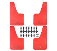 XUKEY Lot de 4 bavettes Garde-Boue universelles 36x21cm Rouge pour Voiture, SUV, Van, Hayon, UTV, ATV - Garde-Boue Avant et arrière avec Vis (A/R.S MUD Flaps-Lettre)