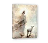 xukgmsg Dans La LumièRe Tableaux Murale Portrait De JéSus-Christ Toile ImpriméE DéCoration Murale Tableaux à L'Huile Image De La Bible De JéSus Pour La Affiche DéCorations D'éGlise 110x80cm