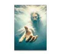 xukgmsg PoignéE De Main Sous L'Eau Tableaux Murale Portrait De JéSus-Christ Toile ImpriméE DéCoration Murale Tableaux à L'Huile Image De La Bible De JéSus Pour La Affiche DéCorations D'éGlise 40x30cm