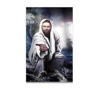 xukgmsg Te Serrer La Main Tableaux Murale Portrait De JéSus-Christ Toile ImpriméE DéCoration Murale Tableaux à L'Huile Image De La Bible De JéSus Pour La Affiche DéCorations D'éGlise 55x40cm