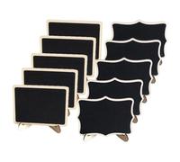 XUKZIMA 10 Pièces Mini Tableaux Noirs avec Support, Mini Tableau, Pancarte, Ardoise Craie, Chevalet de Table pour Buffet, Mariage, Boulangerie