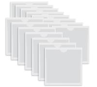 XUKZIMA 15 pièces Pochettes de carte auto-adhésives en plastique, avec ouverture sur le dessus, protège carte, autocollant transparent, pochette photo, porte vignette (9 x 9 cm) (Transparent)