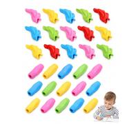 XUKZIMA 30 Pcs Guide Doigts Écriture Enfant, Poignées de Crayon Ergonomiques en Plastique, 2 Styles (Couleurs Aléatoires), Aide Tenue Crayon Enfant pour l'Apprentissage