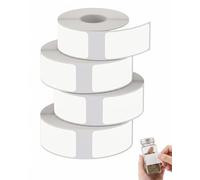 XUKZIMA Étiquettes Thermiques 4 Rouleaux 12x40mm Blanches Imperméables Brillantes Autocollantes, 160/Rouleau. Organisation Durable Bureau, Maison, École.
