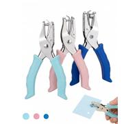 XUKZIMA Perforatrice Papier Ensemble de 3 (1,5/3/6 mm) avec Collecteur de Chutes, Poinçonneuse Manuelle Ergonomique pour Fiches Nettes Bureau École