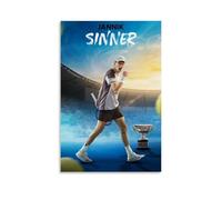 XULLONG Jannik Poster sur toile représentant le champion de tennis Sinner 60 x 90 cm