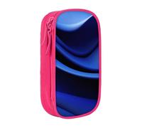 XULLZH Abstrait Bleu Imprimé Grande Capacité Zipper Crayon Box Double Deck Pen Bag Maquillage Pen Pouch Office Supply, Rose, One Size, Moderne.