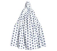 XULLZH Cape longue à capuche pour adulte avec imprimé mauvais yeux pour Noël, Halloween, fête, jeu de rôle