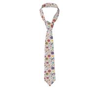 XULLZH Cravate fine pour homme Motif plage tropicale palmier Cravate pour mariage Cravate pour marié, garçons d'honneur, missions, danses, Plumes colorées dessinées à la main sur blanc2, taille unique