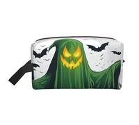 XULLZH Green Ghost Horror Halloween Citrouille Imprimée Grande Capacité Voyage Portable Cosmétique Organisateur Pochette Fermeture Éclair Sac de Rangement pour Articles de Toilette Blanc, Taille