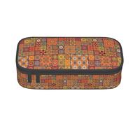 XULLZH Group of Marocain Géométrique Imprimé Grande Capacité Compartiments Crayons Trousse Trousse Trousse de Toilette Voyage Sac Organisateur, Noir/blanc, One Size, Moderne.