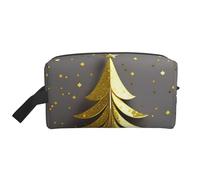 XULLZH Or Paillettes Arbre de Noël Imprimé Grande Capacité Voyage Portable Cosmétique Organisateur Pochette Zipper Trousse de Toilette Sac de Rangement, Blanc, Taille Unique, Blanc, Taille Unique