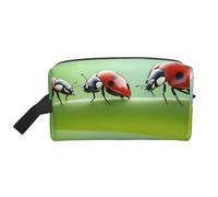 XULLZH Sac de rangement pour produits cosmétiques avec fermeture éclair - Grande capacité - Imprimé coccinelle - Blanc - Taille unique, Blanc, One Size
