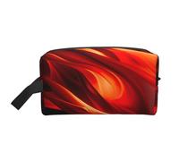 XULLZH Sac de rangement pour produits cosmétiques de voyage avec fermeture éclair - Grande capacité - Imprimé flamme rouge - Blanc - Taille unique, Blanc, One Size