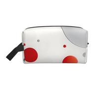 XULLZH Sac de rangement pour produits cosmétiques de voyage avec fermeture éclair Motif à pois blancs Rouge Gris Blanc Taille unique, Blanc, One Size