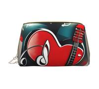 XULLZH Treble Love and Music - Trousse de toilette portable en cuir avec fermeture éclair pour femme - Petite pochette de maquillage - Blanc, taille unique, Blanc, One Size