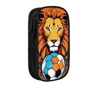 XULLZH Trousse à crayons à double étage avec fermeture éclair - Motif lion - Grande capacité - Fournitures de bureau, Noir/blanc, One Size, Moderne.