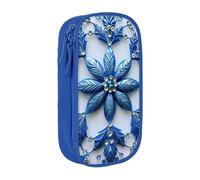 XULLZH Trousse à crayons avec fermeture éclair à double étage Motif flocon de neige Bleu, Bleu, One Size, Moderne.