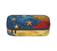 XULLZH Trousse à crayons avec motif drapeau du Venezuela - Grande capacité - Compartiments - Trousse de toilette de voyage, Noir/blanc, One Size, Moderne.