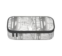 XULLZH Trousse à crayons de grande capacité avec motifs notes de musique et triples, Noir/blanc, One Size, Moderne.