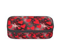 XULLZH Trousse de toilette de voyage avec compartiments de grande capacité Motif cœurs rouges, Noir/blanc, One Size, Moderne.
