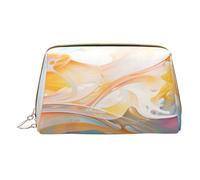XULLZH Trousse de toilette de voyage en cuir avec fermeture éclair abstraite, motif musique abstraite, petite pochette de maquillage, blanc, taille unique, Blanc, One Size