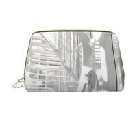 XULLZH Trousse de toilette portable en cuir avec fermeture éclair et notes de musique pour femme, petite pochette de maquillage, blanc, taille unique, Blanc, One Size