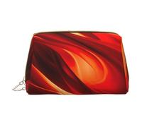 XULLZH Trousse de toilette portable en cuir imprimé flamme rouge avec fermeture éclair pour femme - Petite pochette de maquillage - Blanc, taille unique, Blanc, One Size