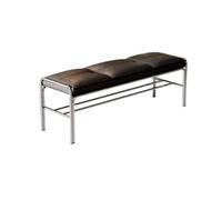 Xumh2024-3 Banc Banquette Banc Long en Acier Inoxydable avec Coussin Cuir, Tabouret à Chaussures Souple for Usage Domestique, Noir(Petit)