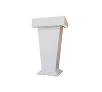 Xumh2024-3 Bureau de réception Pupitre en Bois avec Support de Podium for école, Bureau et conférence, Marron/Blanc(Blanc)