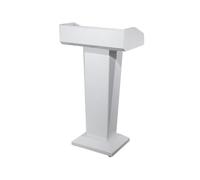 Xumh2024-3 Bureau de réception Réception d'hôtel, pupitre en Acier Inoxydable de Podium d'accueil Table(Blanc)