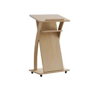 Xumh2024-3 Bureau de réception Support de Podium en Bois avec roulettes, pupitre Mobile étagère Rangement, Base Lourde