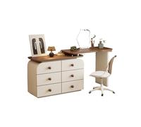 Xumh2024-3 Bureau de vanité Coiffeuse Vintage en Bois Massif avec Miroir de Maquillage, Tabouret et Commode, Chambre Chic, Bureau rétro Cabinet organisateurs