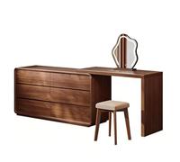 Xumh2024-3 Bureau de vanité Commode de vanité en Bois Massif Magnifiquement conçue for l'élégance d'un Demi-Coin et Une Armoire Rangement spacieuse Cabinet organisateurs