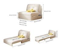 Xumh2024-3 Canapé Convertible Canapé-lit Pliant, lit d'invité inclinable Moderne, Chaise de Balcon Extensible for Chambre d'enfant, Salon, Bureau(86cm)