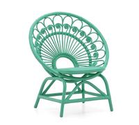 Xumh2024-3 Chaise de Cuisine Chaise de Jardin en rotin Naturel, Chaise Longue décorative en Forme de Paon, Chaise en rotin décontractée for l'extérieur et l'intérieur chaises Confortables(Celadon)