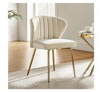 Xumh2024-3 Chaise de Cuisine Chaise de Salle à Manger en Velours, Petite Chaise vanité Moderne avec Dossier et Pieds métal, élégante d'appoint touffetée sans accoudoirs for Salon(Tan)