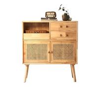 Xumh2024-3 Meuble de Rangement Buffet Armoire de Rangement en rotin et Bois Massif, Salon, ménage avec tiroir, Armoire à Manger