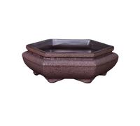 Xumh2024-3 soucoupes pour Pots de Fleurs Plateau Hexagonal en céramique de Style Chinois, Soucoupe Vintage for Composition Florale Bureau, à Poser sur Un