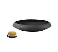 Xumh2024-3 soucoupes pour Pots de Fleurs Soucoupe en céramique Mate Style Chinois Minimaliste avec kenzan for Arrangement Floral, idéale for la Maison, Le Bureau ou Jardin