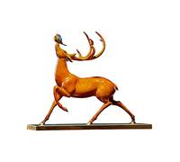 Xumh2024-3 Statue d'ornement Couleur cuivre cerf Ornements Salon entrée Tout Le Chemin vers Haut Artisanat Bureau décoratif oeuvre