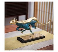 Xumh2024-3 Statue d'ornement Entrée de Bureau d'ornement léopard d'argent en Laiton for Attirer des décorations d'artisanat Richesse(41 * 9 * 19cm(H))