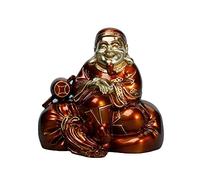 Xumh2024-3 Statue d'ornement Sac de bénédiction Assis Grand Ciel Noir Dieu la Richesse Statue en Bronze entrée du Temple Maison consacré cuivre Artisanat Ornements Laiton