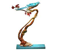 Xumh2024-3 Statue d'ornement Tout cuivre Peint Oiseau Art Ornement Salon entrée Heureux sur la Branche Artisanat décorations de Table