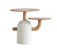 Xumh2024-3 Table de Salon Table Basse Ronde d'appoint, Meuble décoratif Moderne for Salon, Base en Bois texturé, multifonctionnelle(Petit)