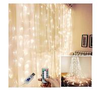 XUMI Guirlande Lumineuse De Rideau 3X2M 200 LEDs, USB Huit Fonction Mode Guirlande Lumineuse Chaîne De Noël De Mariage Intérieur Décoration Extérieure,Warm White