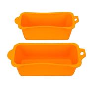 XUMIUZIY 2 Pack Reusable BBQ Grease Drip Pan Silicone Liner (Orange) | Résistant à la chaleur, passe au lave-vaisselle, nettoyage facile, s\'adapte à la plupart des grils, rôtisserie.