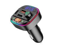 XUMIUZIY Adaptateur de Voiture Bluetooth 5.3, transmetteur Radio FM Bluetooth sans Fil avec Lecteur de Basses Profondes et rétroéclairage LED, écran LED, Appel Mains Libres, 2 USB et USB C